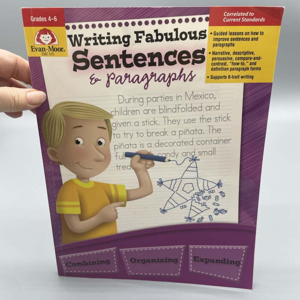 Evan-Moor Writing Fabulous Sentences & Paragraphs, Grades 4-6, Homeschool & ...